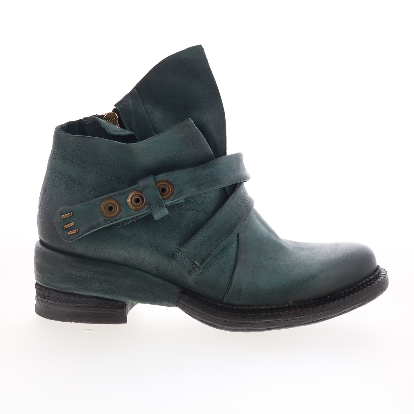 A.S. 98 Martina Womens Green Leather Zipper Ankle & Booties Boots 37
