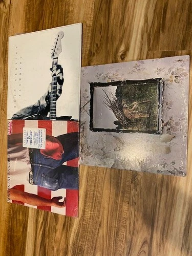 VINYL LP LOT (3) – BRUCE SPRINGSTEEN, LED ZEPPELIN, ERIC CLAPTON – GOOD CONDITIO