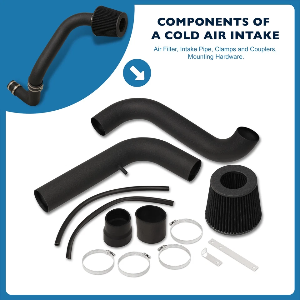 For 94-01 Acura Integra LS RS GS SE 1.8L Cold Air Intake Induction Kit 2.75" BK Foto 2 de 4