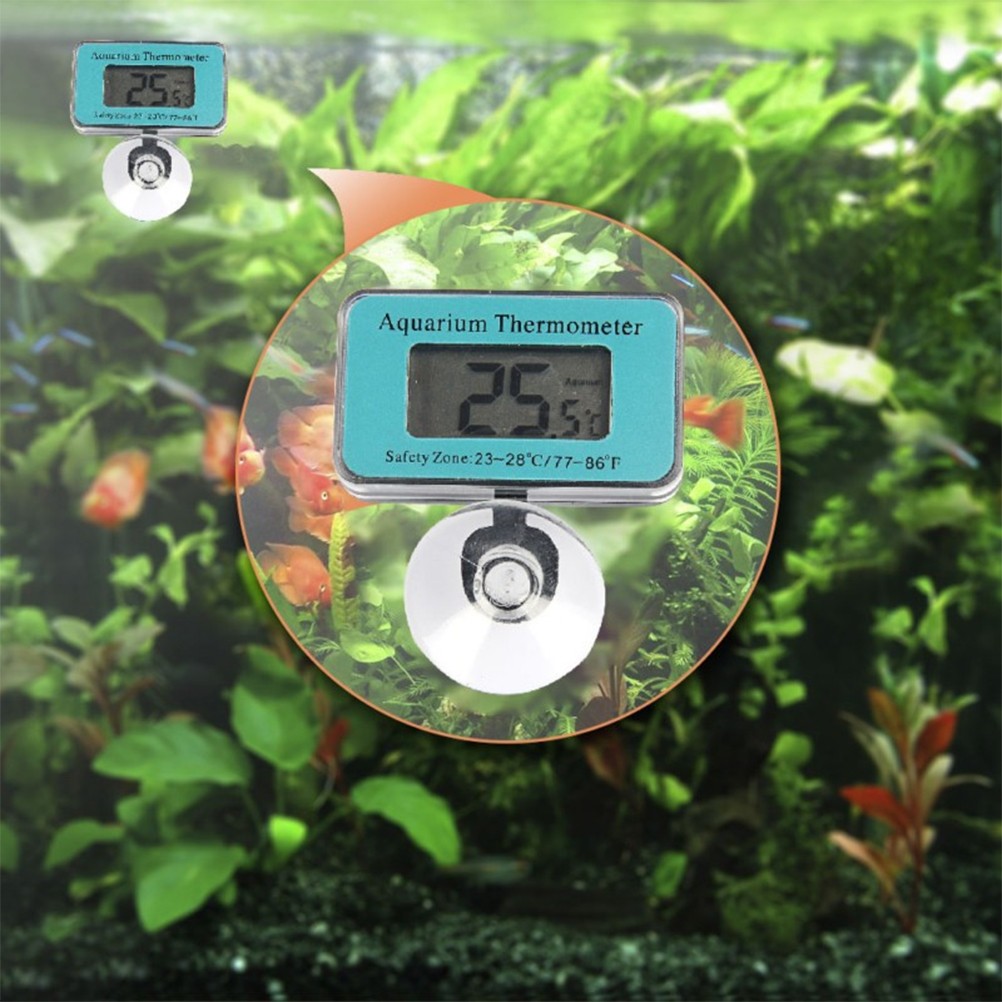 LCD Display Aquarium Thermometer Digital Fish Tank Submersible Water Temperature
