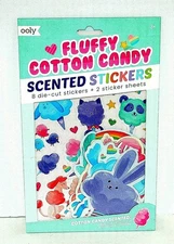 Ooly Fluffy Cotton Candy Scented Stickers 8 Die Cut Stickers + 2 Sticker Sheets