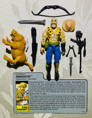 G.I. Joe 1989 Gnawgahyde DREADNOK POACHER w/File Card, 100% COMPLETE, EXCELLENT
