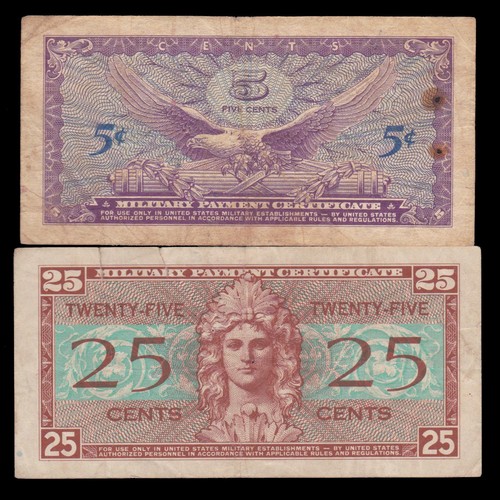 i-010793 USA 5, 25 Cents 1965-68. 2 pcs. F - Picture 2 of 2