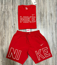 Nike Men's 2-Piece Outfit Set Multicolor Logo Tee  Shorts S Drawstring Pockets