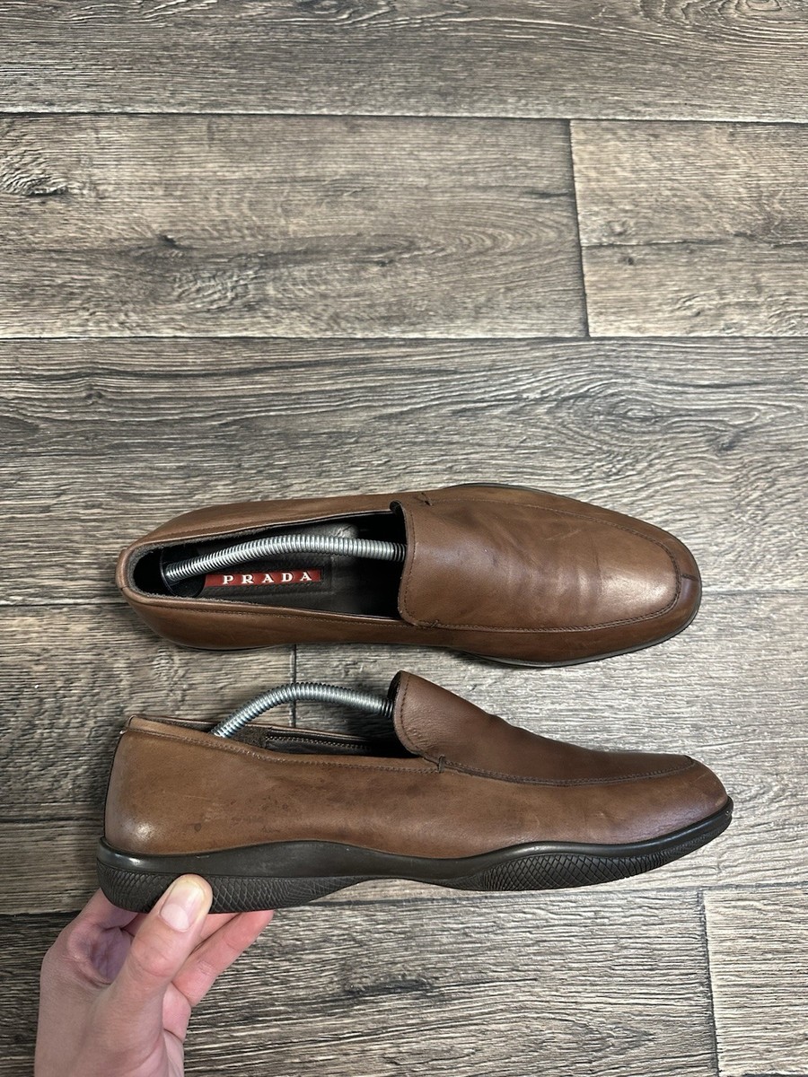 靴 Prada Brown Square Toe Leather Shoes 37 Prada Brown Square Toe Leather Shoes 37 PRADA Women's Sneakers