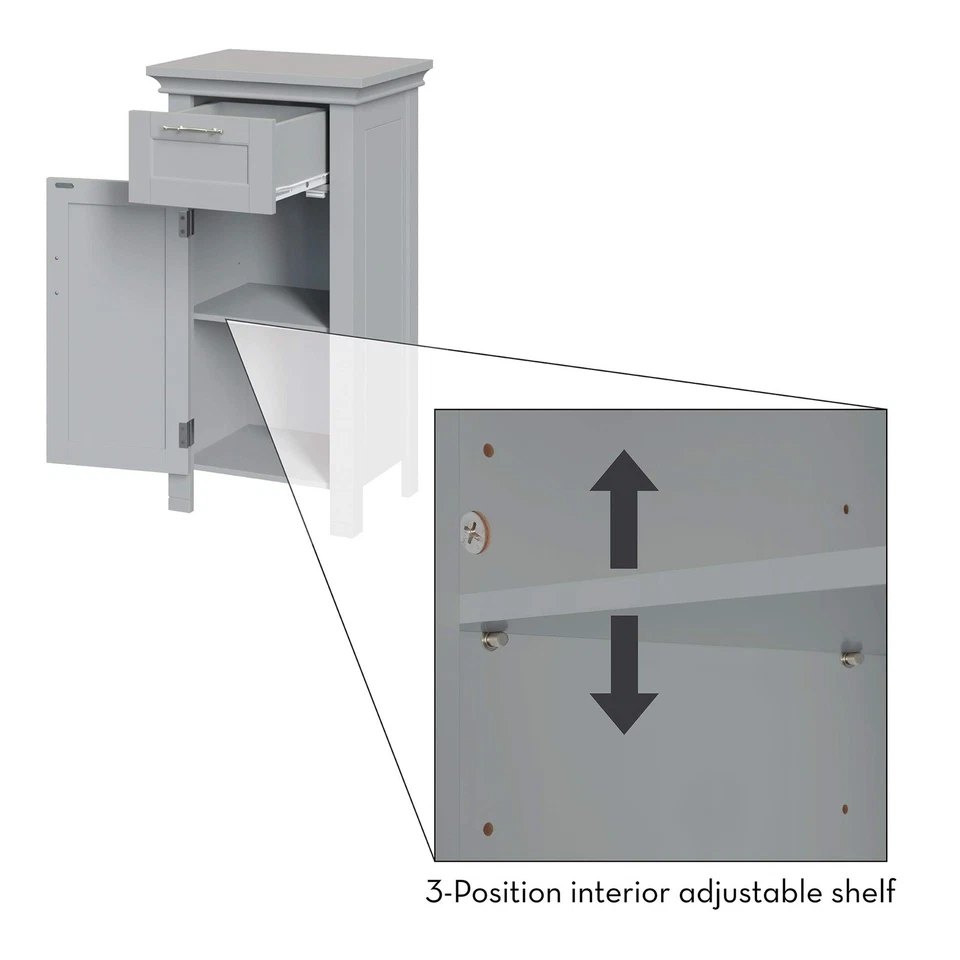 Напольный шкаф 06-076 Home Somerset Collection с одной дверью, серый, без размера, серый - Изображение 4 из 4