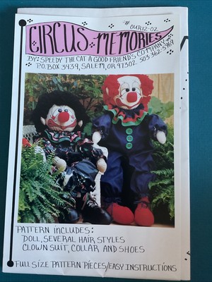 Circus Memories Clown Doll With Clothes Pattern By Speedy the Cat