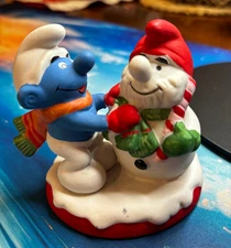 ⋆˙⟡ Vintage 1982 SMURF Christmas Collectables Fugurine Wallace Berrie & Co. Inc.