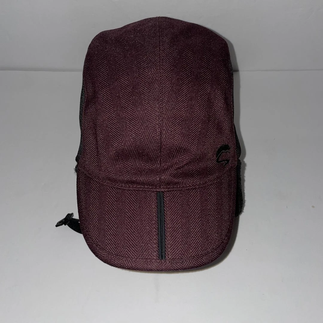 SunDay Afternoons Maroon Clamshell Fleece Chevron Trapper Hat Size M