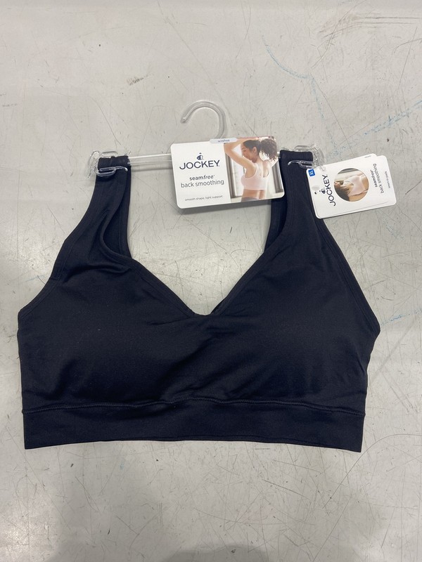 Jockey Womens Wirefree Bralette Size XL Black Seamfree Back Smoothing