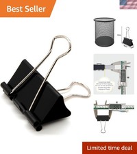 Large Binder Clips 1.6-Inch 24 Pack - Rust-Resistant Paper Clamps for Office