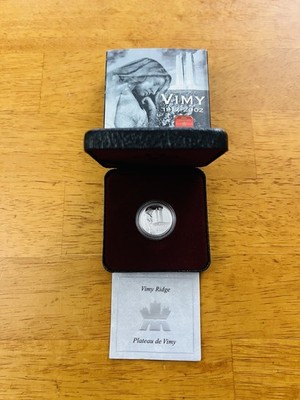 Canada Silver Coin Proof 2002 Vimy Ridge In Capsule W/ Leather Velvet Box & COA