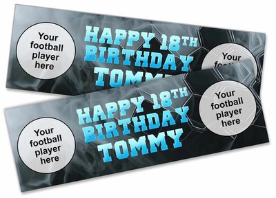 Personalisierte Fußball Geburtstag Banner beliebiger Name Alter Team - individuell Kinderparty 16