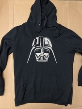 Star Wars Death Vader Large Black Hoodie Cracked Graphic Pullover Sweatshirt