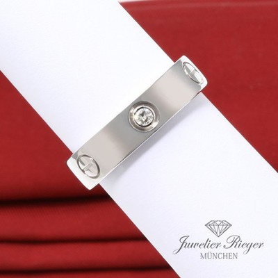 Cartier Ring Love klassisches Modell Weissgold 750 3 Diamanten Größe 59 Gold