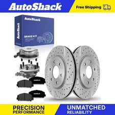 Front Drilled Slotted Brake Rotors Premium Ceramic Pads Hubs for Suzuki Equator