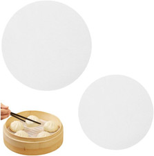10-Piece Bamboo Steamer Set - Reusable Silicone Liners, Non-Stick Mesh Baking Sh