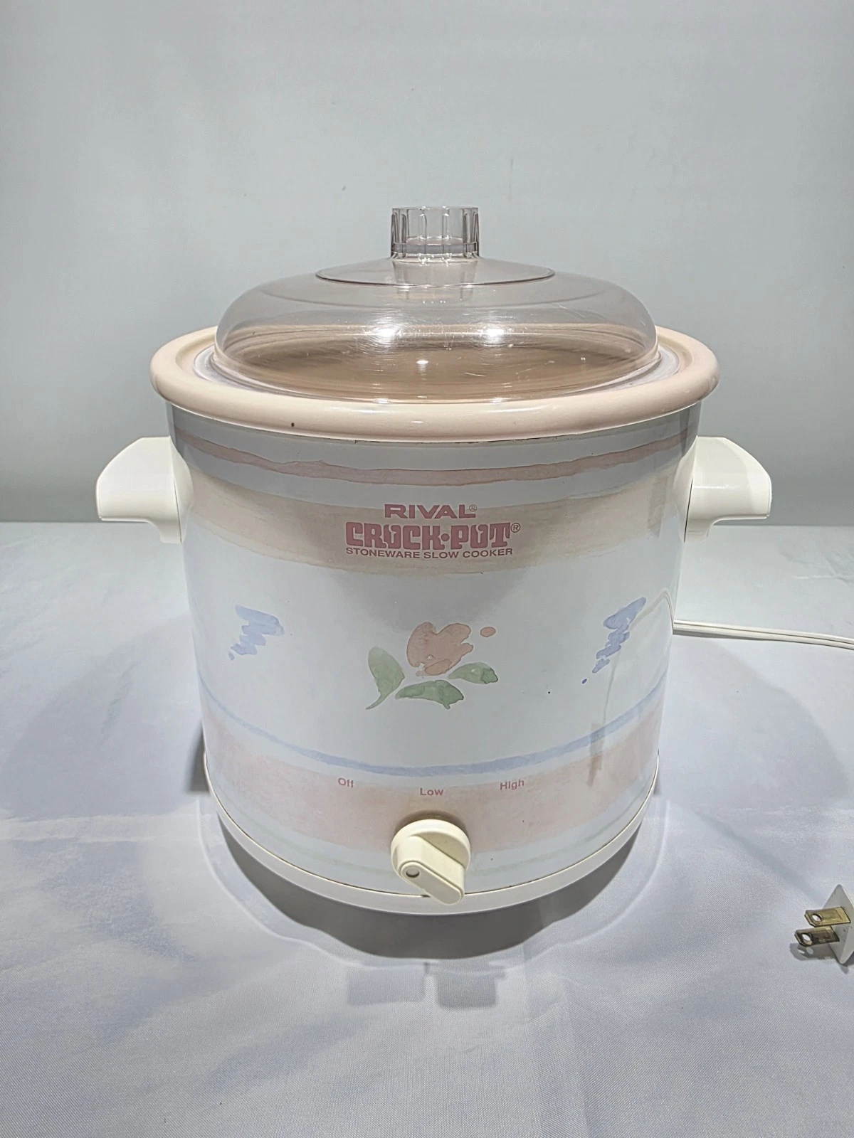 VTG 1990’s Rival 3.5 Qt Crock Pot Slow Cooker Model 3100/2 Floral TESTED & WORKS