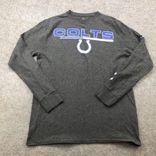 Indianapolis Colts Shirt Mens Medium Gray Long Sleeve Majestic NFL Football Tee
