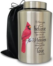 Up to 220 lbs Large Cremation Urns for Adult Human Ashes, 220 lbs, Silver