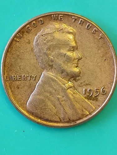 1956-P Lincoln Wheat Back LARGE ERROR (DIE BREAK) GD-VG See Pics Nice Coin