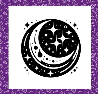 SONNE, MOND UND STERNE, SILHOUETTE VINYL-AUFKLEBER, HEIDNISCHE ERDE 8''
