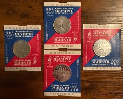 Atlanta 1996 USA Olympic Commemorative Medallion Volleyball, Rowing, Archery  