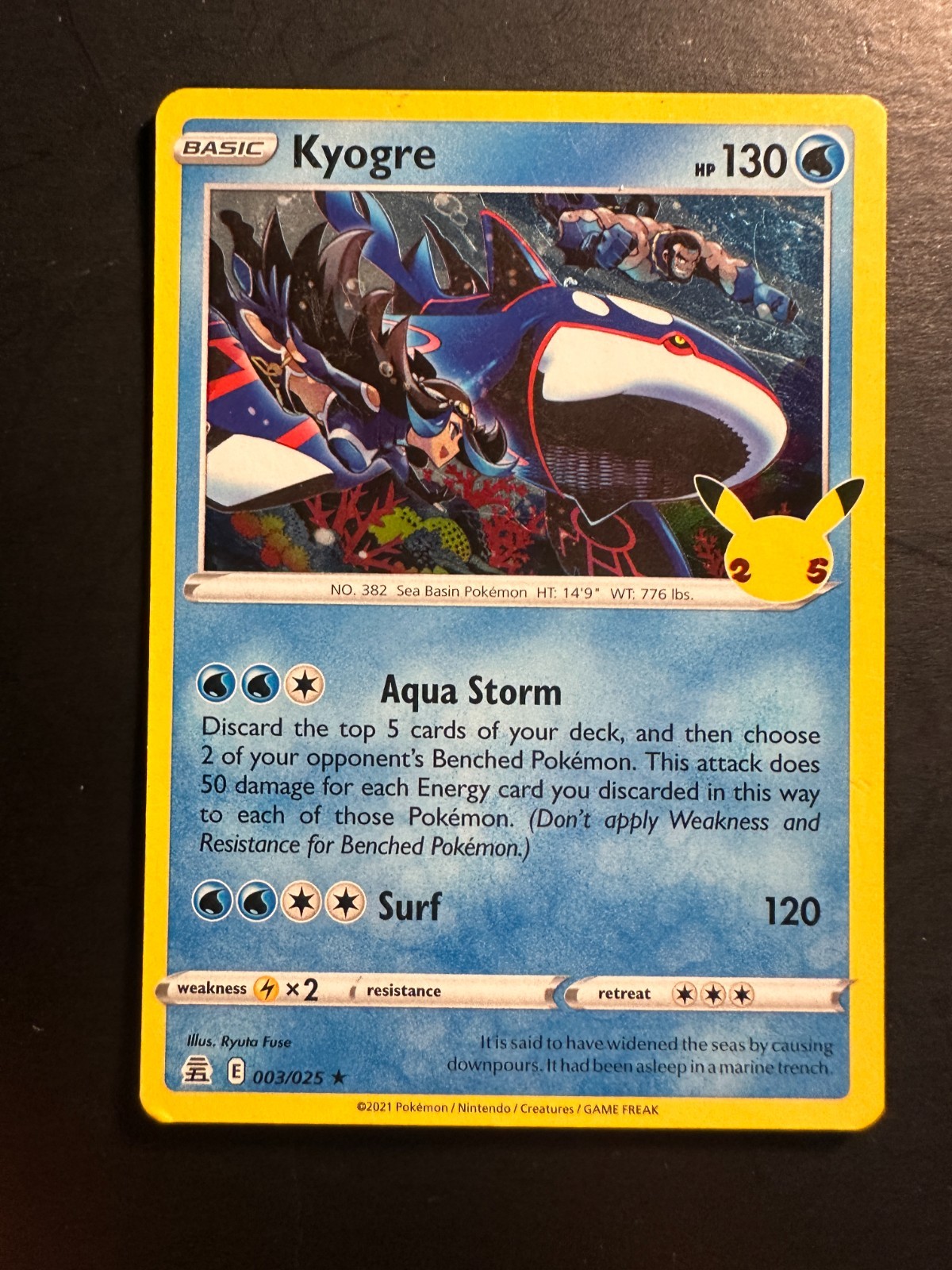 2021 Pokemon Celebrations Kyogre 3 /25 25th Anniversary Holo Rare Holographic