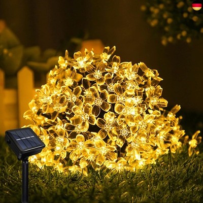 Micacorn Solar LED Lichterkette Garten, Blumen Wasserdichte Lichterkette 7