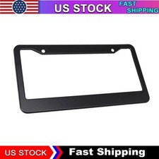 Black Aluminum Car License Plate Holder Front Rear Tag Frame