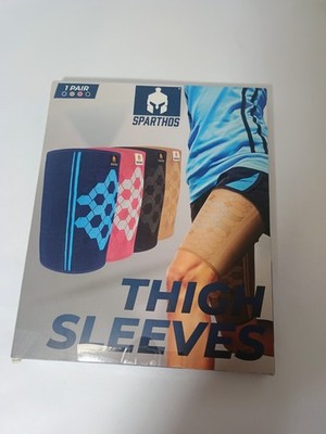 Sparthos Compression Thigh Sleeves   1 Pair   Blue   New Open Box