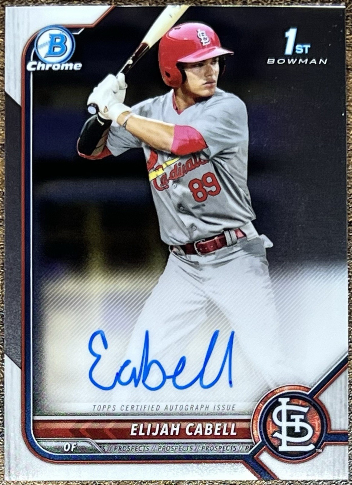 Elijah Cabell 2022 Bowman Chrome 1st Auto #CPA-EC St. Louis Cardinals