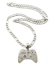 NEW GAME CONTROLLER PENDANT &24" FIGARO CHAIN HIP HOP NECKLACE - MSP379