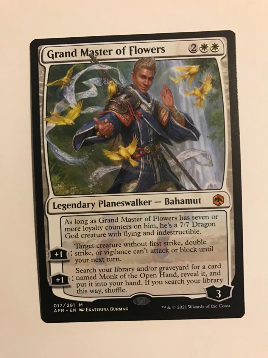 GRAND MASTER OF FLOWERS : AFR Magic the Gathering Mtg card; NM AD&D, MYTHIC