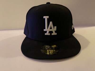 NEW ERA Los Angeles Dodgers ネイビー7 1/2 LOS ANGELES DODGERS NEW ERA 59FIFTY FITTED HAT BLACK WHITE SIZE 7