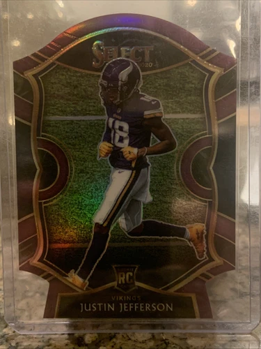 2020 Panini Select - Purple Prizm Die-Cut #61 Justin Jefferson (RC)