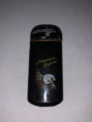 VTG BLACK AMERICAN LEGEND EAGLE DESIGN FLIP PUSH LIGHTER NO BUTANE INCLUDED