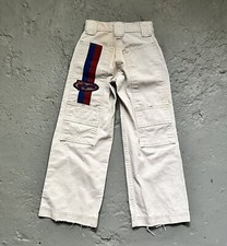 Y2K 2000s Lee Pipes JNCO Style Khaki Embroidered Wide Leg Baggy Kids Skate Pants