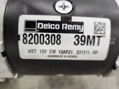 Genuine Delco Remy 8200308 39MT Starter, 12V CW 11-tooth, fits