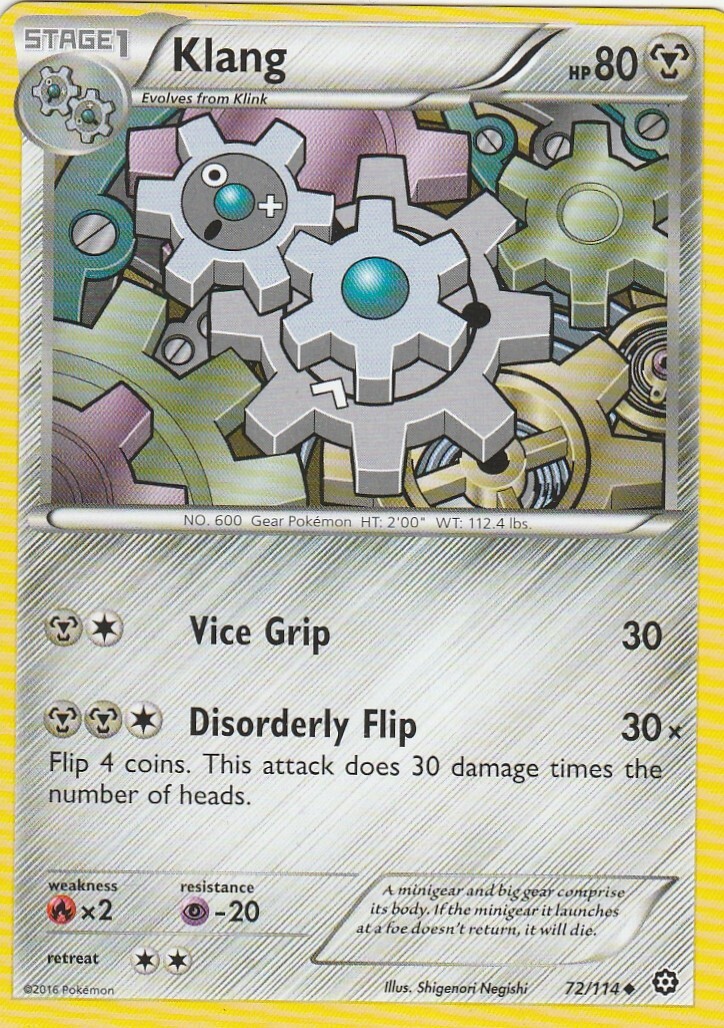 Klang 72/114 Pokemon XY Steam Siege NM