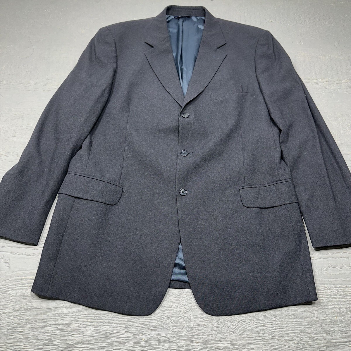 Brooks Brothers Suit Blazer Mens 44L Black Wool 3 Button Single