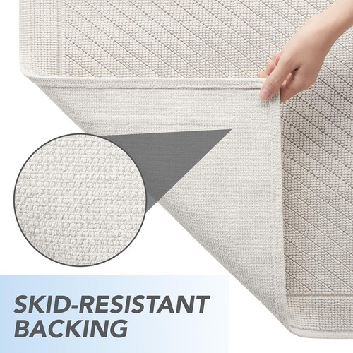 Arkwright 100% Cotton Bath Rug, Absorbent & Non-Slip, 20x32 in, Beige - Picture 3 of 6