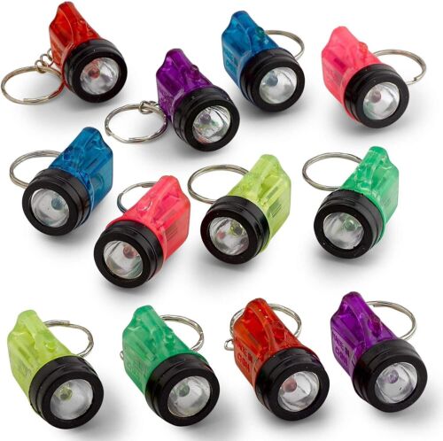 36 Mini Flashlight Keychains Assorted Neon Colors Party Favor Toys (3 dozen) - Afbeelding 1 van 13