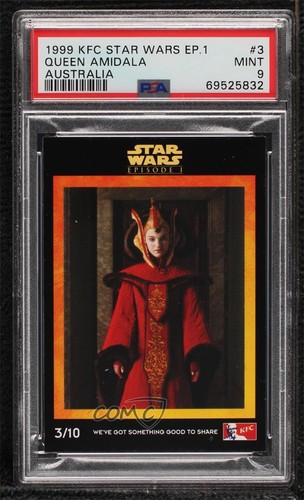 1999 KFC Star Wars Episode 1 Australia Padme Amidala Queen #3 PSA 9 MINT 0b3o - Picture 1 of 3
