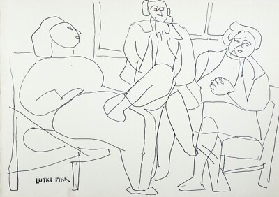 Lutka Pink - Drawing Original - Felt - Thread 10