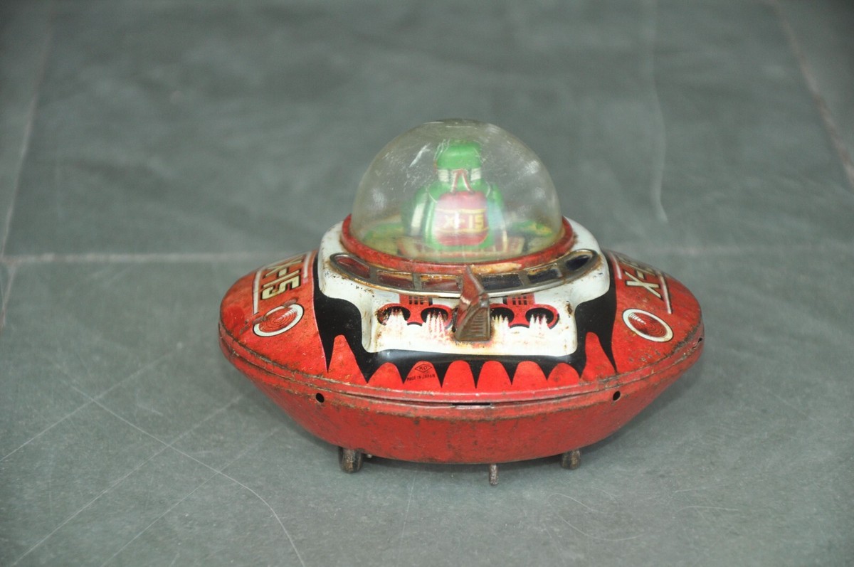 Vintage X- 15 Spaceship Round Mechanical System Litho Tin Vintage X- 15 Spaceship Round Mechanical System Litho Tin