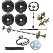 29" Rear Live Axle kit Complete Wheels Steering Rack Go Kart ATV Drift Dirt Bike
