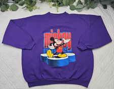 Vintage Mickey Mouse Sweatshirt Made in USA Size XL Purple Graphic
