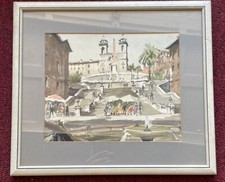 Litografía Herbelot - Escena en Roma 15" X 13"