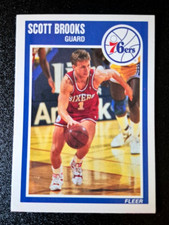 1989-90 Fleer Basketball Scott Brooks #114 Philadelphia 76ers 89 ROOKIE RC